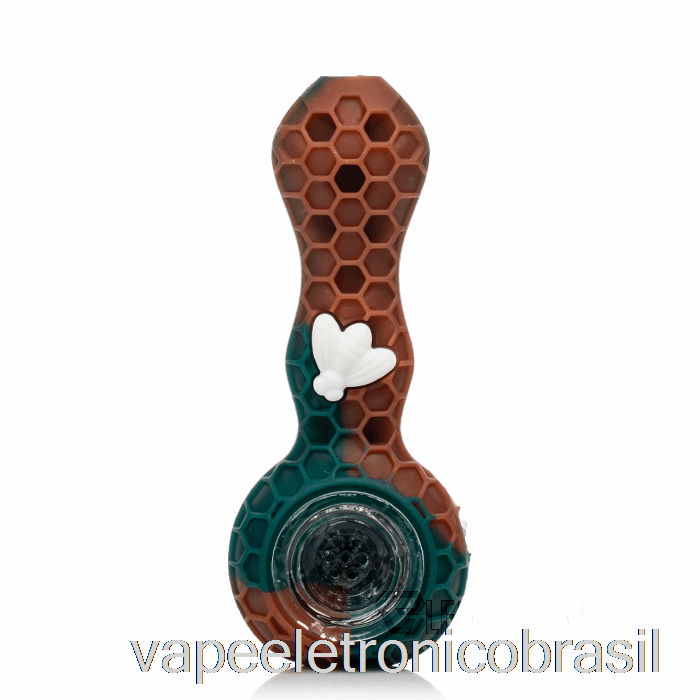Vape Eletronico Stratus Bee Colher De Silicone Bronze (marrom/azul-petróleo/abelha Branca)